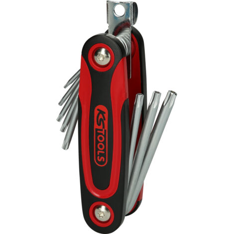 Set di 8 chiavi maschio TORX® forate su supporto