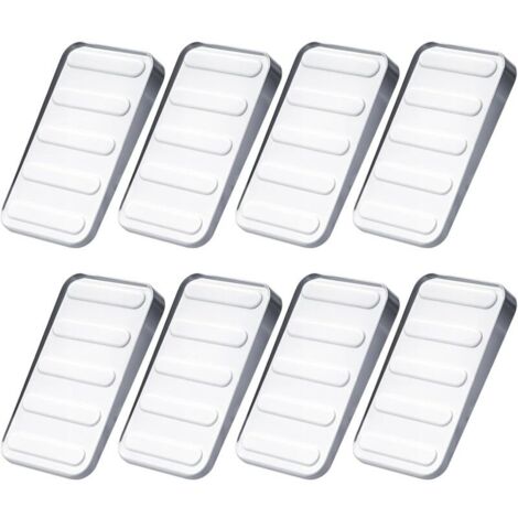 Set di 8 cunei in plastica - 5 x 3 cm - Trasparenti - Antiscivolo - Per pavimenti, porte, finestre, vetro, tavoli, armadi