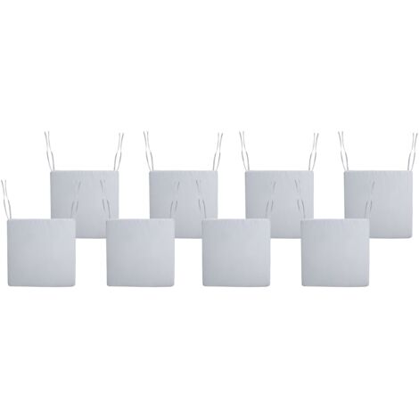 Set di 8 cuscini per sedie da giardino in tessuto poliestere grigio chiaro Sassari