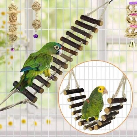 Set di 8 gabbie per uccelli masticabili in legno naturale per pappagalli - Accessori per parrocchetti - Geometriche