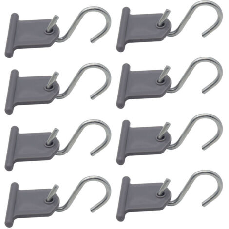 Set di 8 ganci per tendalino per camper, ganci a S, facili da installare per camper, roulotte, accessori per interni ed esterni, tende natalizie (grigio)