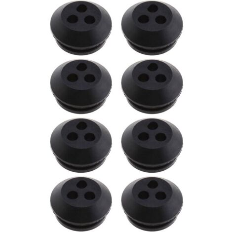 Set di 8 guarnizioni in gomma nera per serbatoio carburante a 3 fori, diametro foro 5 mm, per la sostituzione su soffiatori, decespugliatori e tosaerba