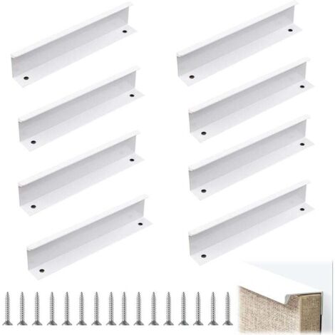 Set di 8 maniglie invisibili per cucina, 150 mm, maniglie invisibili per mobili da cucina, maniglie bianche per mobili, ideali con uno stile pulito e moderno, per armadi, credenze, cassetti della cuci