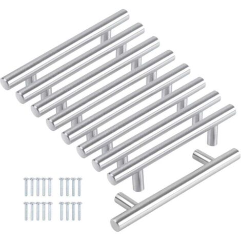 Set di 8 maniglie per mobili da cucina, maniglia da cucina da 128 mm, maniglia per porta da cucina, maniglia per mobile da cucina in acciaio inossidabile e nichel spazzolato, distanza dal centro 128 m