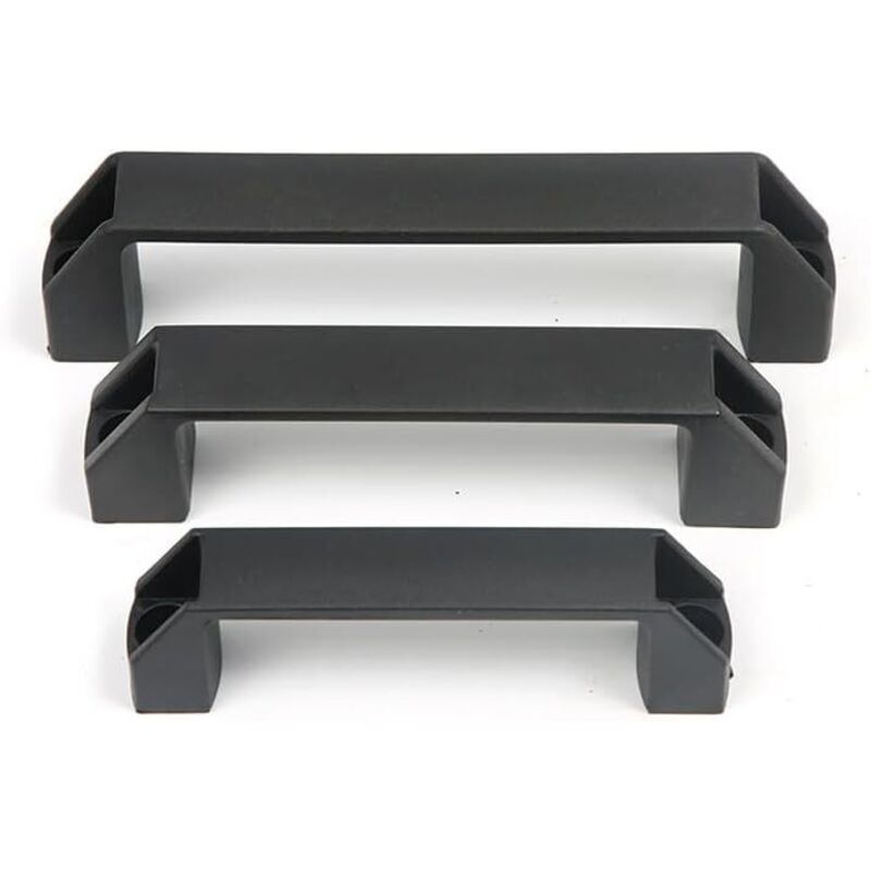 Set di 8 maniglie per mobili in nylon, nere, per mobili da cucina serie 30, profilo in alluminio (distanza tra i fori: 120 mm)