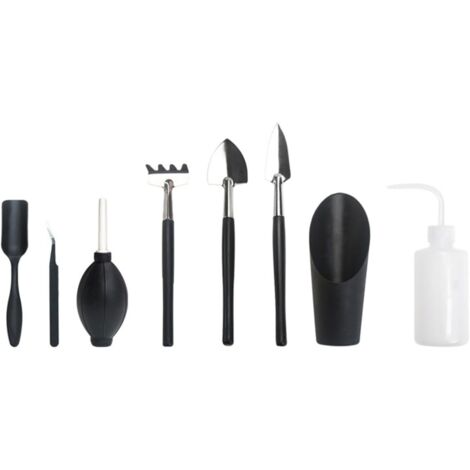 Set di 8 mini attrezzi da giardinaggio, attrezzi per piante grasse, attrezzi per bonsai, mini attrezzi da giardinaggio, adatti per piante da interno