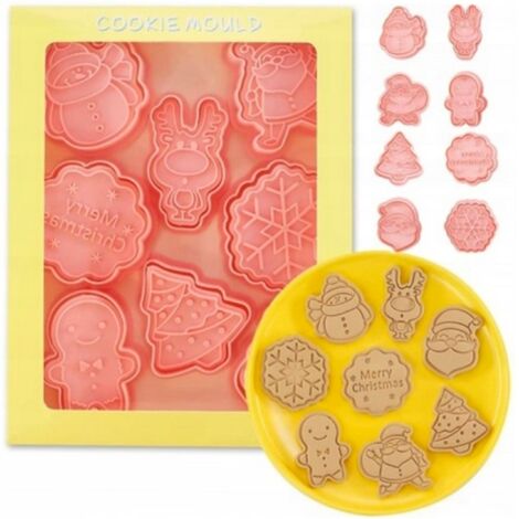 SET DI 8 MODELLI PER STAMPI PER BISCOTTI DI NATALE E TAGLIAPASTA PER PAN DI ZENZERO