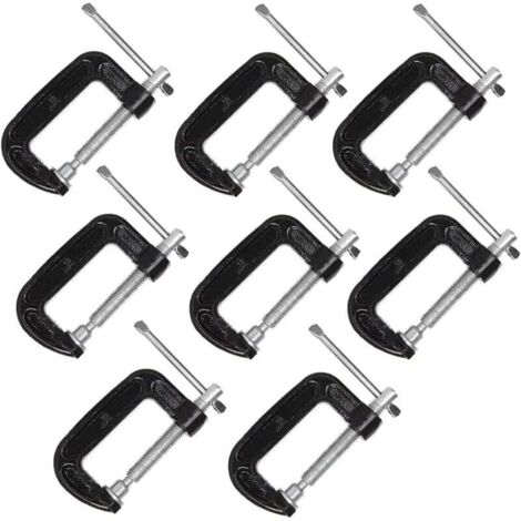 Set di 8 morsetti a C in acciaio per impieghi gravosi da 5,1 cm per lavorazione del legno, saldatura e edilizia