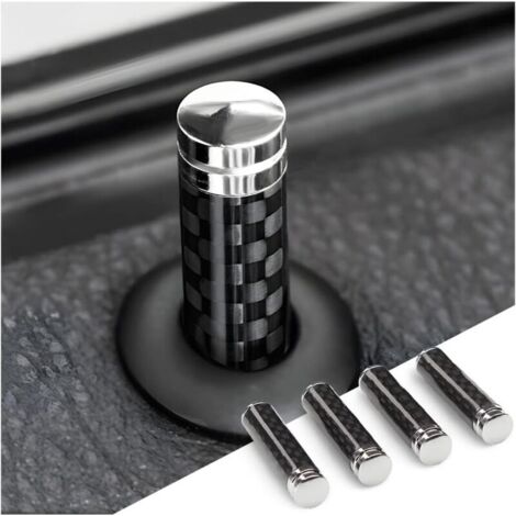 Set di 8 perni di bloccaggio per portiere auto in fibra di carbonio, perni di bloccaggio per portiere auto interne, universali per SUV, camion, furgoni (nero)