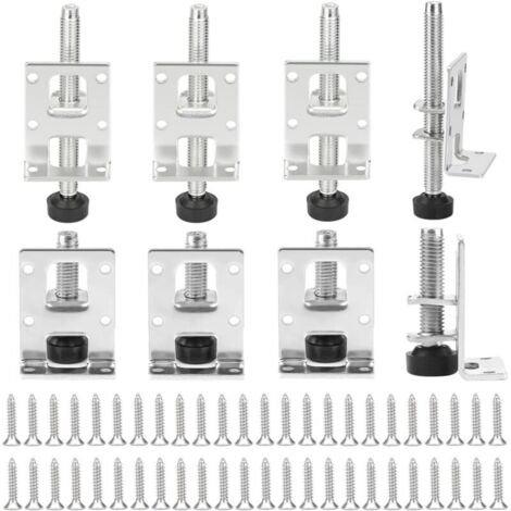 Set di 8 piedini regolabili per mobili, in acciaio, da 50 mm + 102 mm, con piccole viti, ideali per mobili, tavoli, scaffali e armadi (argento).