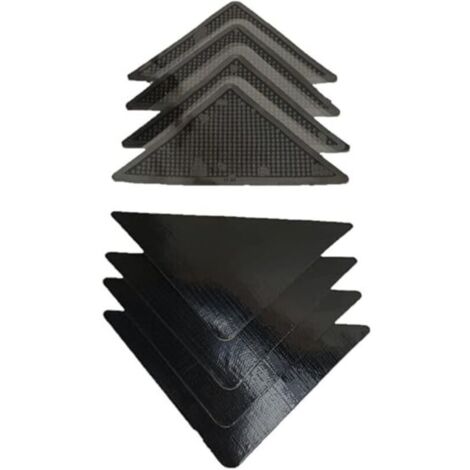 Set di 8 protezioni angolari antiscivolo per tappeti - Lavabili e riutilizzabili - Adesivo antiscivolo - Ausilio alla mobilità - Maggiore sicurezza - Previene lo scivolamento - Protezioni angolari per