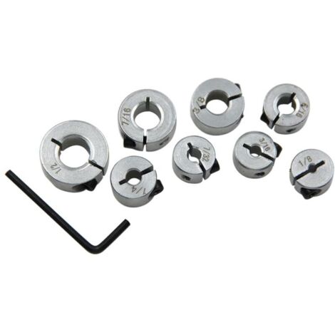 Set di 8 punte da trapano con anello di arresto di profondità, fermo di profondità per trapano, con chiave esagonale, collare di arresto di profondità per la lavorazione del legno