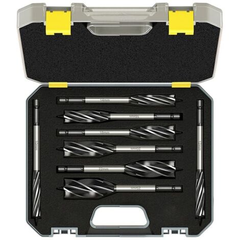 Set di 8 punte per trapano per legno, punte elicoidali professionali ad alimentazione automatica da 10 mm/12 mm/14 mm/16 mm/18 mm/20 mm/22 mm/25 mm con gambo esagonale da 1/4 di pollice