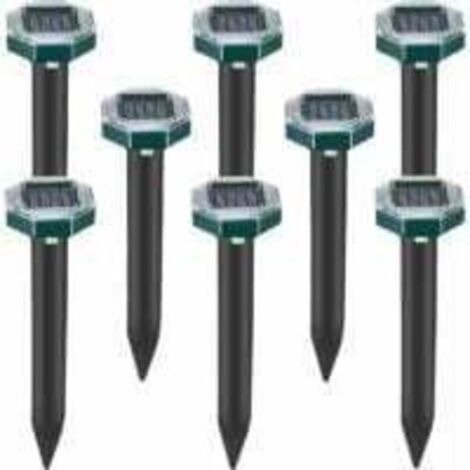Set di 8 punte repellenti a ultrasuoni ad energia solare per talpe, serpenti e arvicole, per prati, giardini e cortili, repellente per sardine