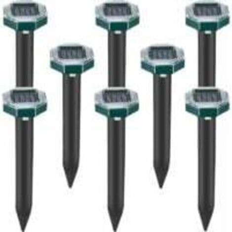 Set di 8 punte repellenti ad ultrasuoni ad energia solare per talpe, serpenti e arvicole, per prati, giardini e cortili, repellente per sardine,