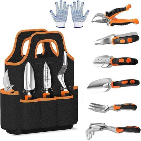 Set di 8 robusti attrezzi da giardinaggio, un regalo adatto sia a uomini che a donne.