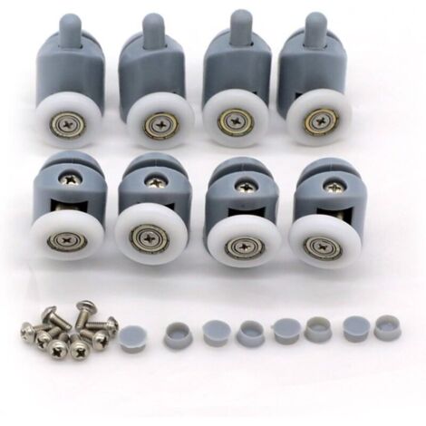 Set di 8 rulli per porta doccia (20-27 mm) Grigio