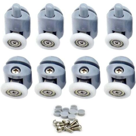 Set di 8 rulli per porta doccia, rulli per porta doccia, rulli per porta doccia scorrevole, rulli per box doccia per bagno, 25 mm
