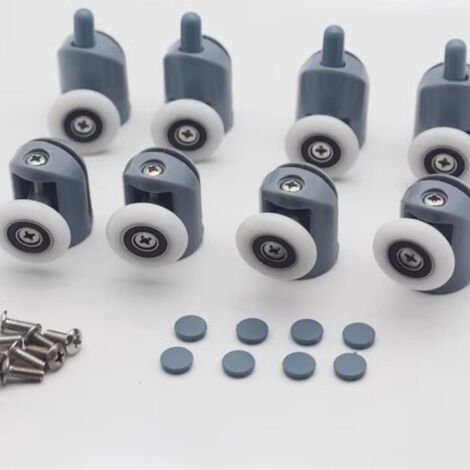 Set di 8 rulli per porte doccia (25 mm)
