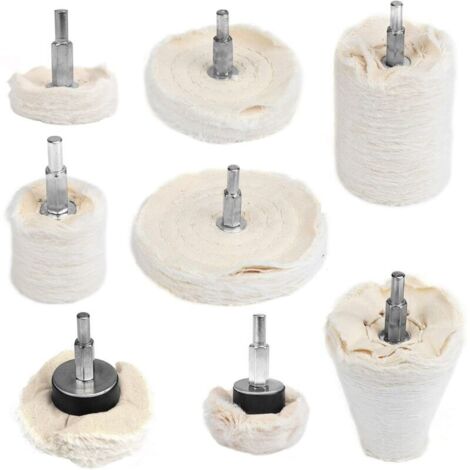 Set di 8 ruote lucidanti piatte e coniche LITZEE (6,3 mm)