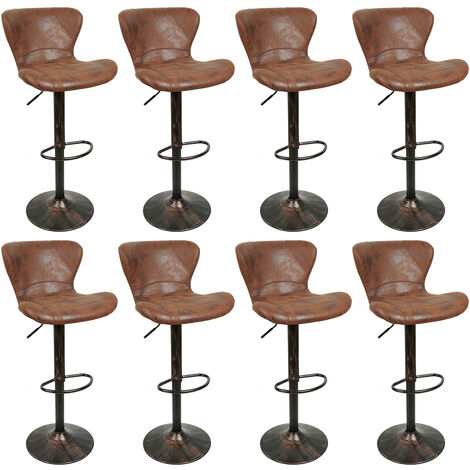Set di 8 sgabelli da bar, eleganti sgabelli da bancone, sedie da cucina con poggiapiedi schienale, sedie da pranzo, regolabili in altezza, girevoli, per bar cucina e casa