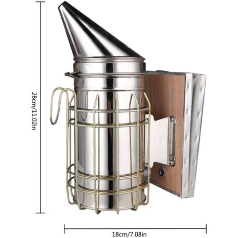 Set di 8 utensili per apicoltura - Affumicatore in acciaio - Affumicatore grande - Accessori per apicoltura - Multicolore
