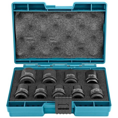 Set di 9 bussole Makita per avvitatori ad impulsi da 1/2'' - Makita B-66232