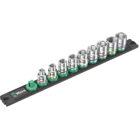 Set di 9 bussole Zyklop 3/8" WERA Nuss-Magnetleiste B 4