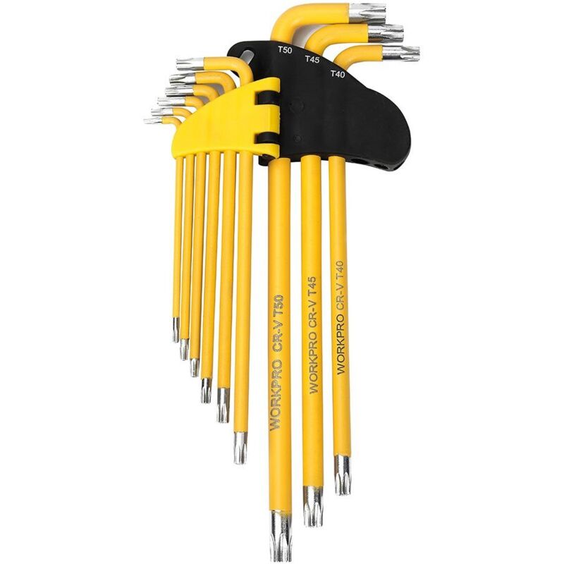 Set di 9 chiavi Torx di sicurezza a braccio lungo