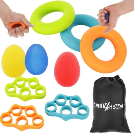 Set di 9 elastici per esercizi per dita e polsi - Hand trainer