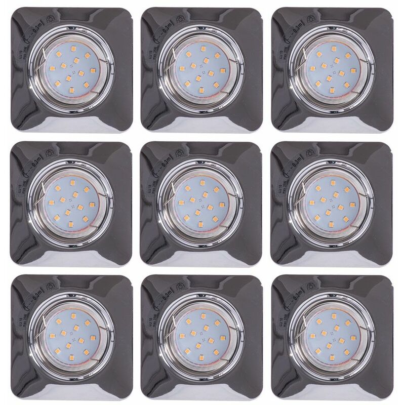Image of Etc-shop - Set di 9 faretti da incasso a led plafoniere faretti da lavoro cromati orientabili cartone danneggiato