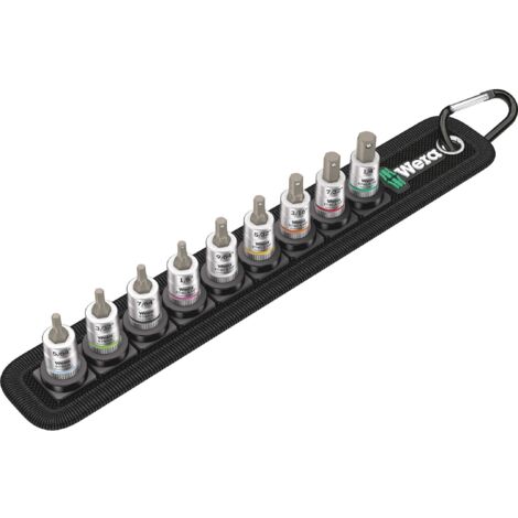 Set di 9 inserti-bussole Zyklop 1/4" con funzione di ritegno WERA Belt A Imperial 1