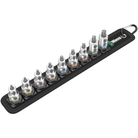 Set di 9 inserti-bussole Zyklop 3/8" con funzione di ritegno WERA Belt B 3