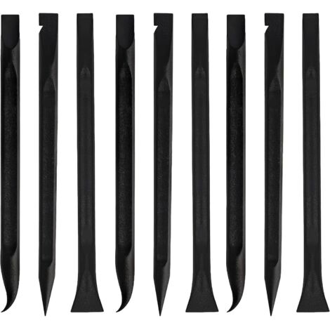 Set di 9 raschietti in plastica antigraffio per auto, raschietti in nylon per spazi ristretti, cucina, adesivi, etichette, macchie d'olio, cibo (nero)