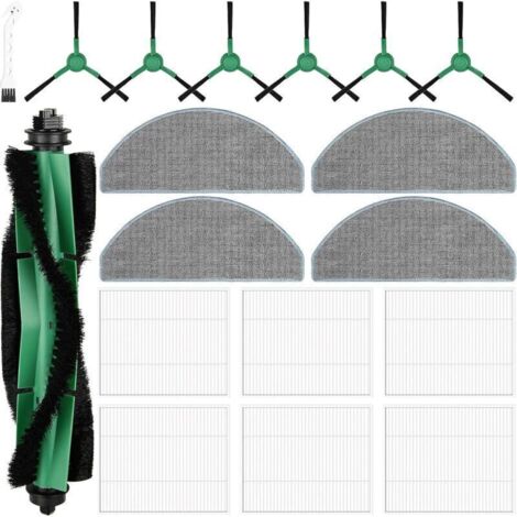 Set di accessori da 18 pezzi per aspirapolvere iRobot Roomba Combo Essential Y0110, Y0140, Y01420, Q0120, Q011 e Q052: 1 spazzola a rullo, 6 filtri HEPA, 4 panni per la pulizia, 6 spazzole laterali, 1