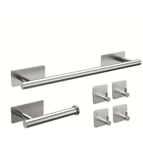 Portasciugamani adesivo per bagno e cucina, con anelli in acciaio inox, set da 2, nero | Leroy Merlin