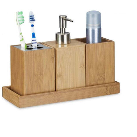 Set di accessori da bagno in bambù