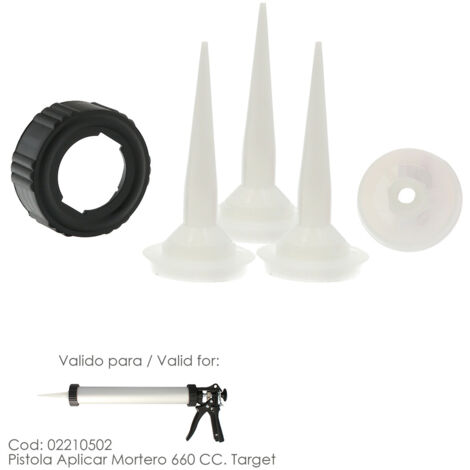 Set di accessori per pistole Alluminio/Acciaio Applicare mortaio 660 CC. Obiettivo 02210502