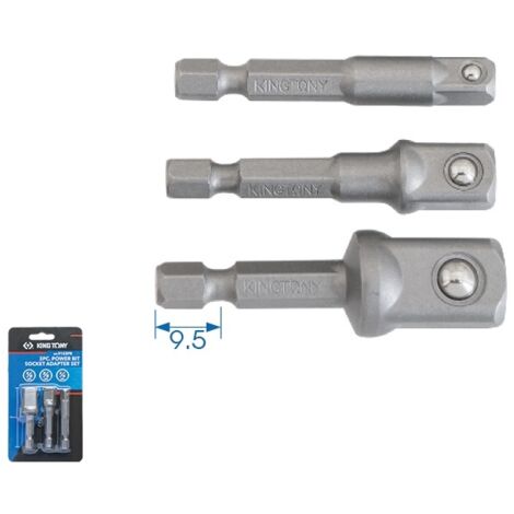 Set di adattatori per prese 1/4" 1/2" 3/8" - 3 pz.