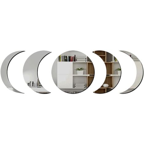 Set di adesivi murali specchio Bohemian Moon per decorazione murale, soggiorno, camera da letto-RAPANDA