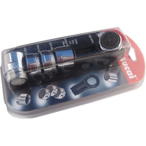 Set di aeratori per rubinetti: 3 x M24 GZ, 1 x F22 GW, limitatore di pressione, chiave