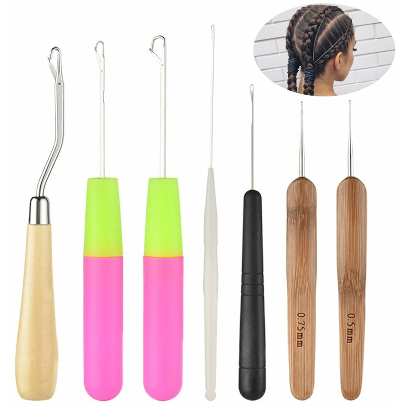 Set di aghi per uncinetto a gancio piegato, 7