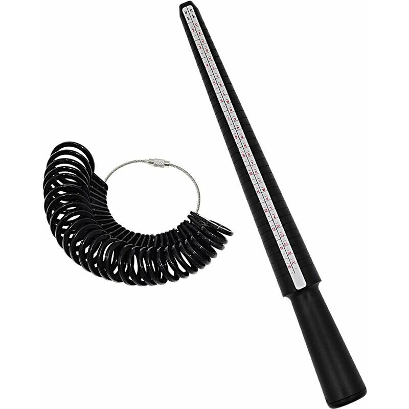 Set di anelli da dito con asta di misurazione in