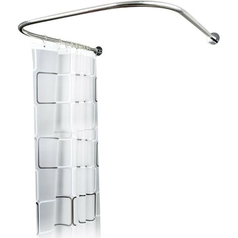 Set di aste per tenda da doccia, in acciaio inossidabile, a forma di U, regolabili, curve, per il bagno