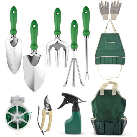 Set di attrezzi da giardinaggio, composto da 11 robusti utensili, un regalo ideale per uomini e donne.