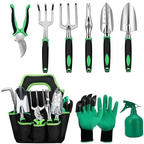 Set di attrezzi in lega di alluminio da 9 pezzi per giardinaggio