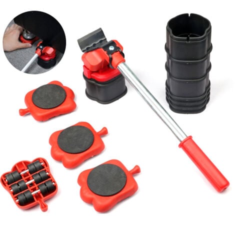 Set di attrezzi per traslochi di mobili - Kit di sollevamento mobili senza sforzo - Guide robuste a 360° - Kit di attrezzi per traslochi di frigoriferi/divani