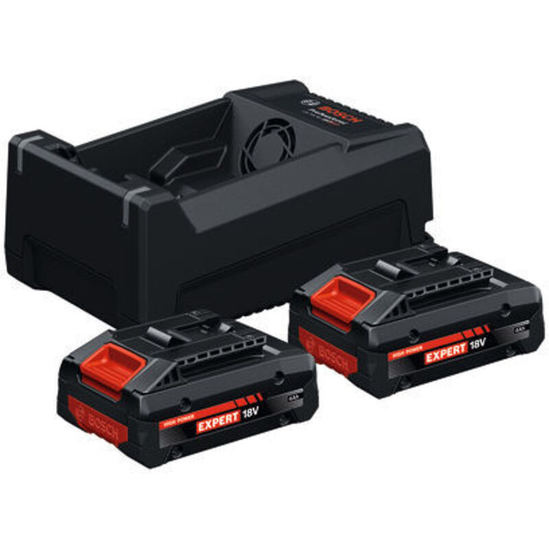 Set di avviamento Bosch ad alte prestazioni 2x EXBA18V-40 + caricabatterie GAL 12V/18V-80