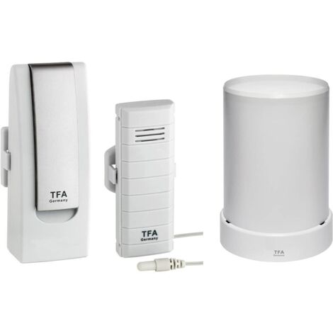 Set di avvio TFA Dostmann Weatherhub, con trasmettitore di temperatura e pluviometro radiocontrollato, SmartHome, ideale per piscina, laghetto, unità di raffreddamento, facile da installare