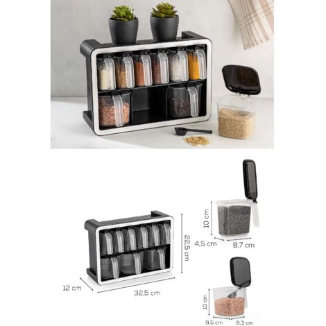 Set di barattoli per spezie Set Antracite